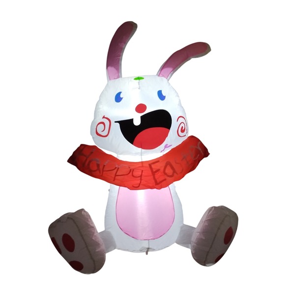 Easter Bunny Inflatable Outdoor Yard Decor Lighted Happy Easter Banner 3.5' - Picture 2 of 3